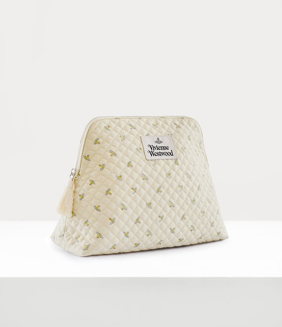 Vivienne Westwood Quilted Large Wash Bag in BEIGE MULTI